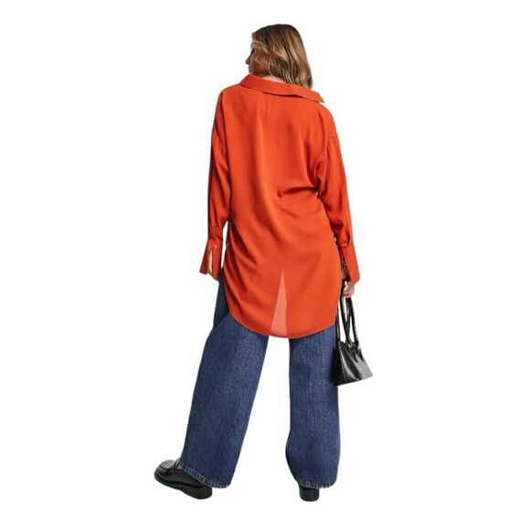 ASOS Design Button Up Long Sleeve Shirt size 6 - Picture 2 of 10